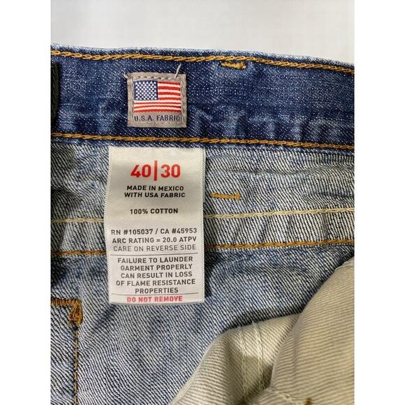 Ariat M4 Cat 2 Low-Rise Flame Resistant Bootcut Denim Jeans Men's Size 40X30 - Picture 4 of 11